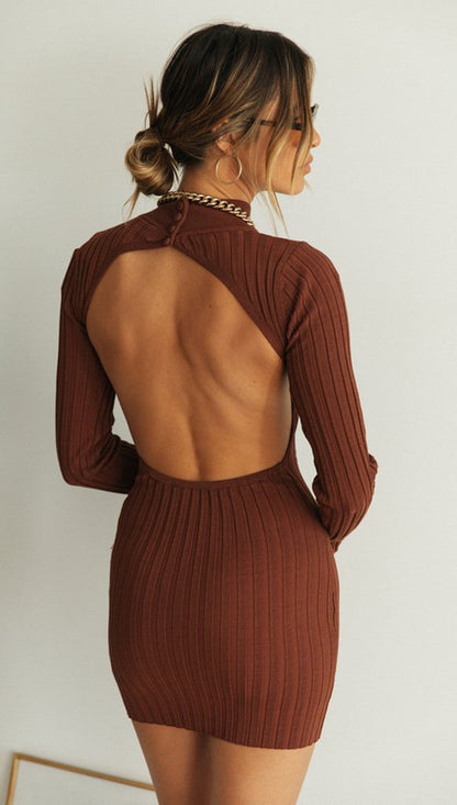 Damen Strickkleid Figurbetont Rollkragen Rippstruktur Norvielle