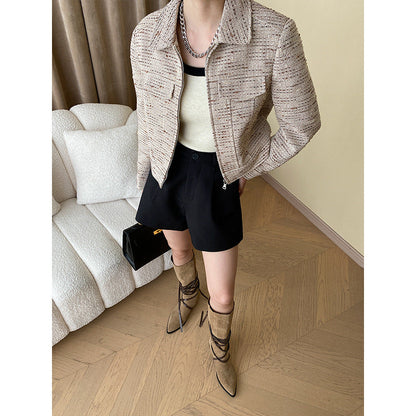Damen Bouclé-Jacke Chesterfield-Kragen Norvielle