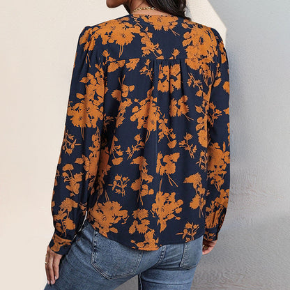Damen Bluse Floralmuster Zeitloses Design Norvielle