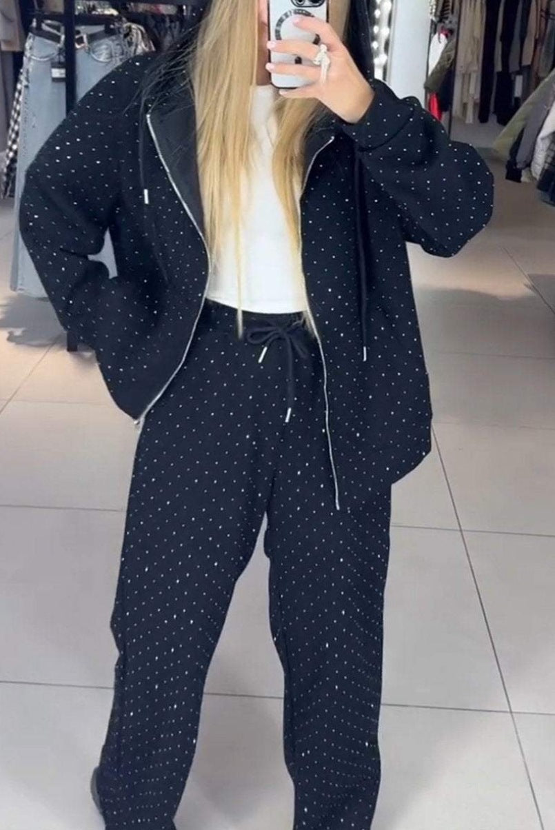 Damen Hoodie Jogginghosen Set Hochwertiges Material Bequem