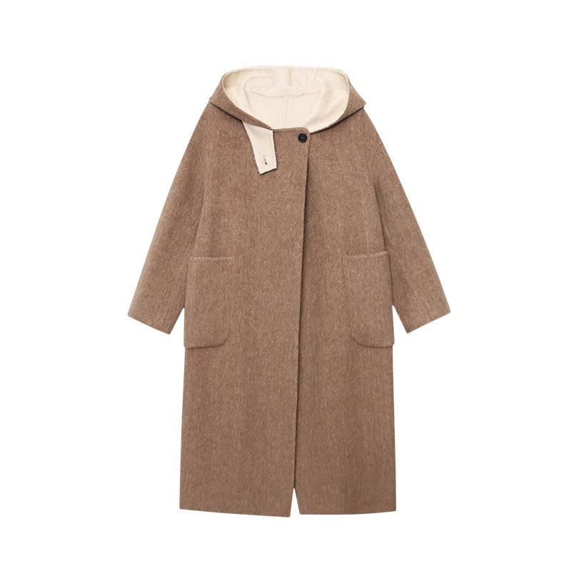 Damen Wickelmantel mit Kragendetails und warmem Futter Norvielle