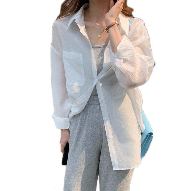 Damen Bluse Transparent Moderner Schnitt Locker Norvielle