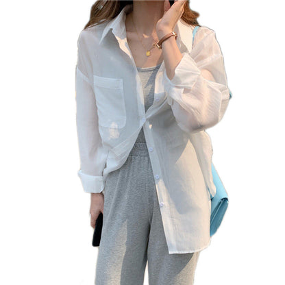Damen Bluse Transparent Moderner Schnitt Locker Norvielle