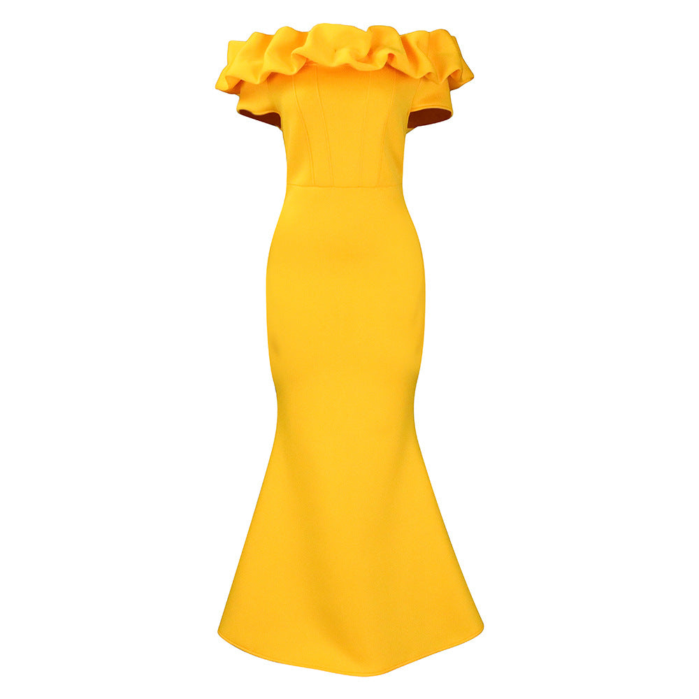 Damen Wickelkleid Voluminöser Kragen Norvielle