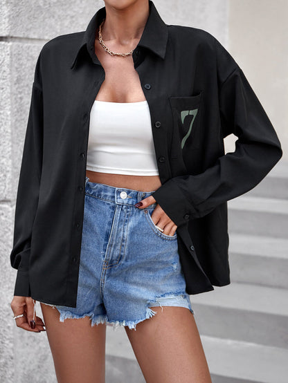 Damen Lässige Hemdjacke Personalisierbar Bequem Norvielle