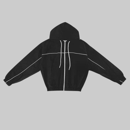 Damen Windbreaker-Jacke Leicht Kapuze Kängurutasche Norvielle