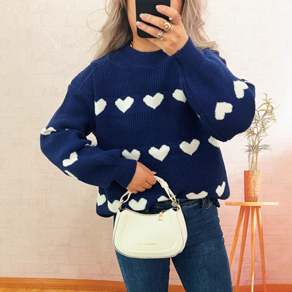 Damen Pullover Herzmuster Norvielle