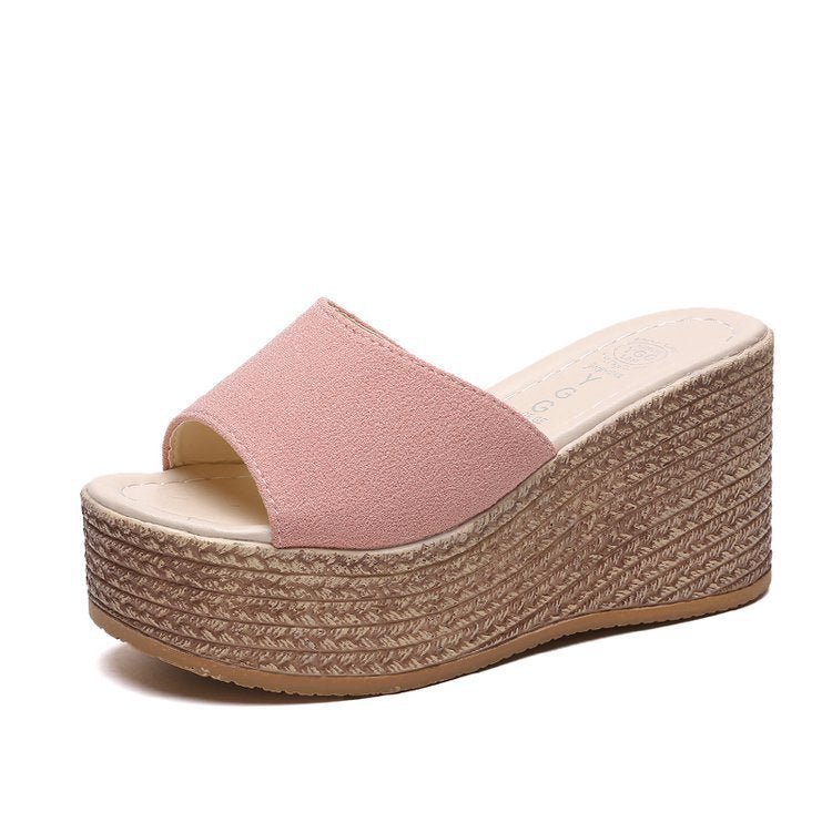 Damen Wedge-Pantoletten Weiches Obermaterial Bequeme Sohle