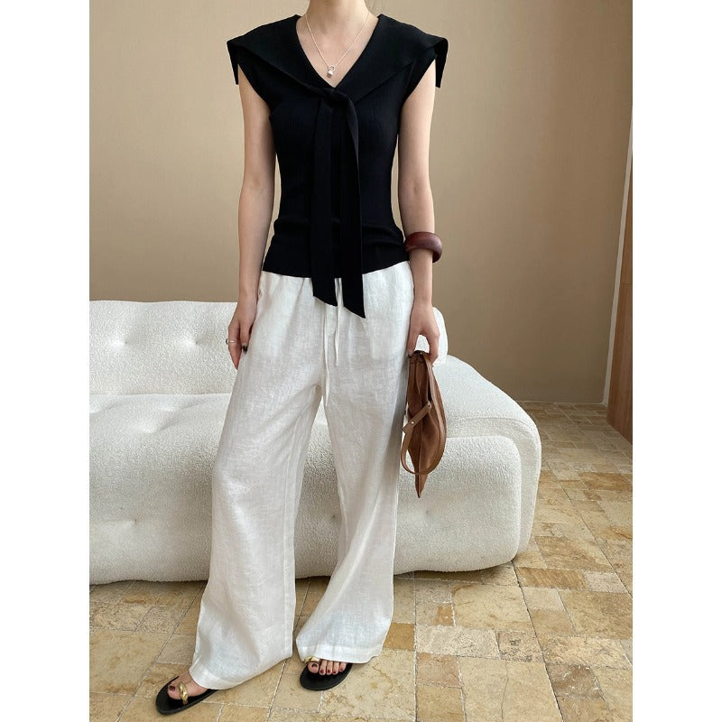 Damen Oberteil Schleifenkragen Elegantes Design Norvielle