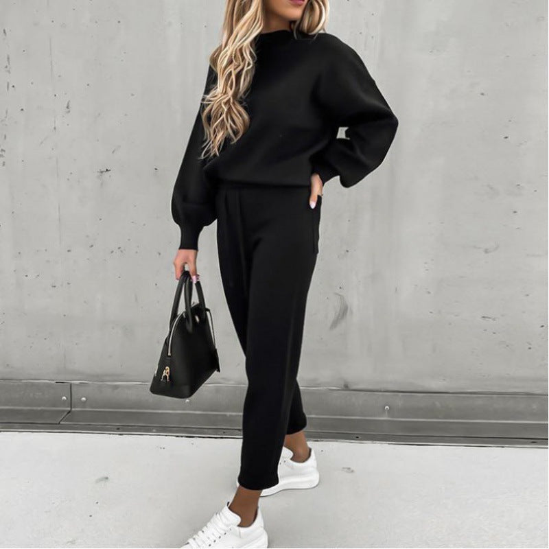 Damen Sportanzug Eleganter Kragen Weite Ärmel Norvielle