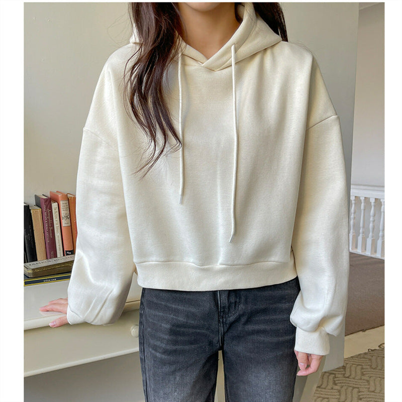 Damen Hoodie Cropped Voluminöse Ärmel Norvielle