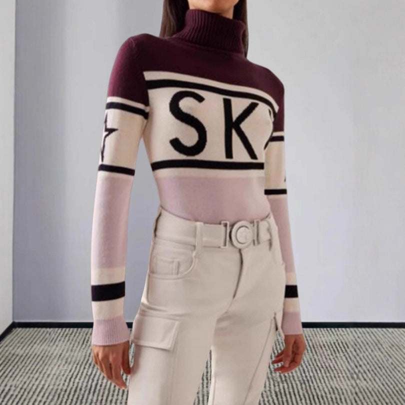 Damen Pullover Hochkragen Ski-Design Norvielle - Norvielle