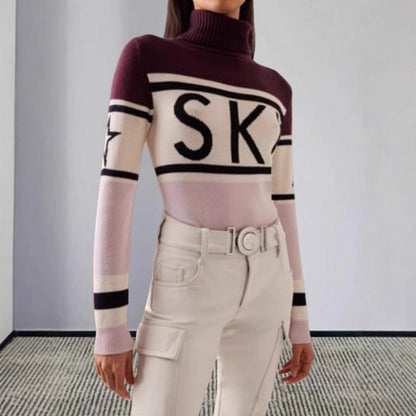 Damen Pullover Hochkragen Ski-Design Norvielle - Norvielle