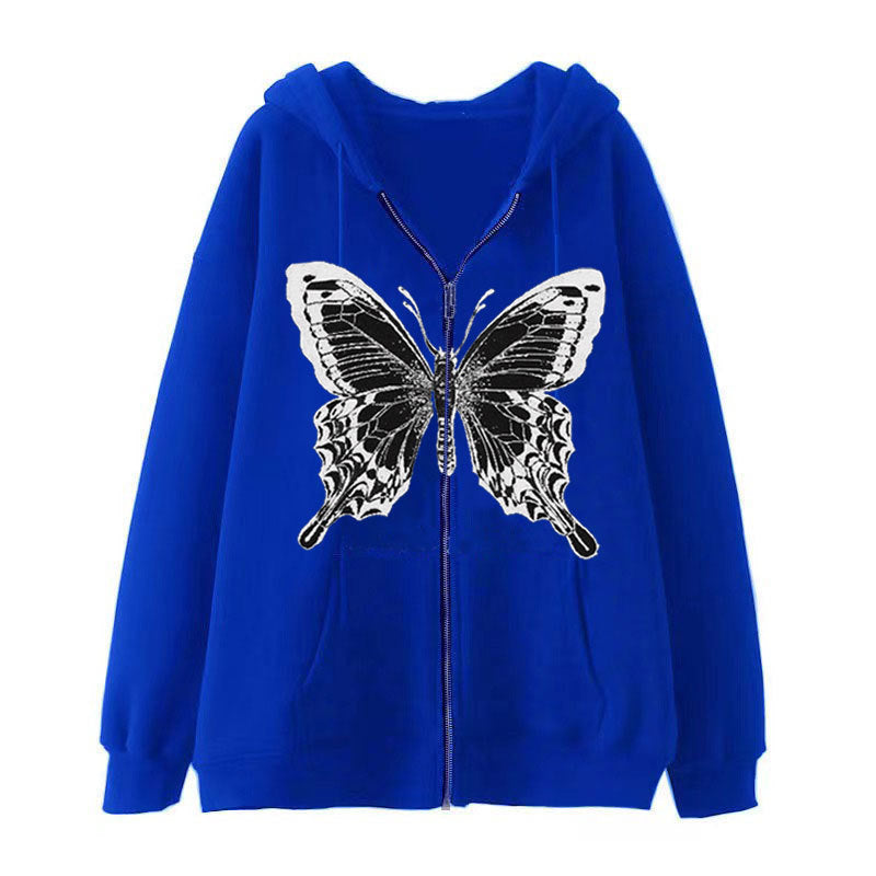 Damen Hoodie Schmetterlingsmotiv Baumwolle Norvielle