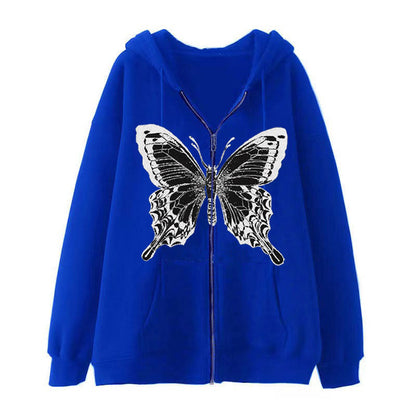 Damen Hoodie Schmetterlingsmotiv Baumwolle Norvielle