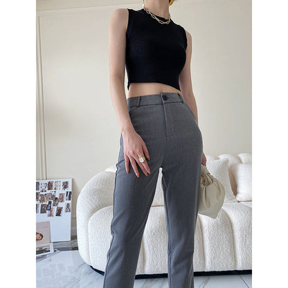 Damen Crop- Hochkragen Rippstruktur Beige