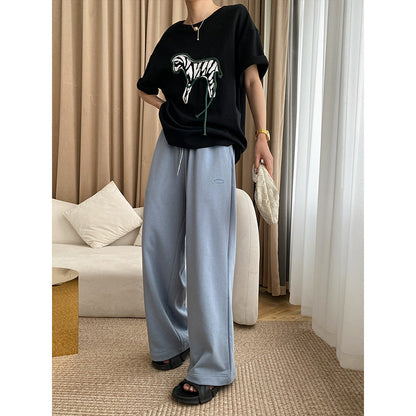 Damen T-Shirt Tiermotiv Baumwolle Weiß