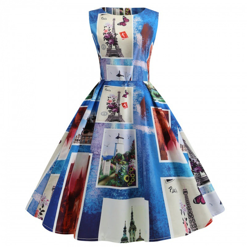 Damen A-Linien Kleid mit kunstvollem Motiv Norvielle - Norvielle