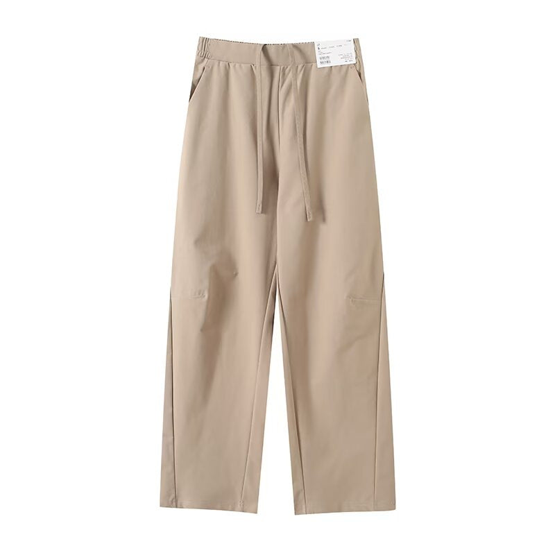 Damen Chino-Hose Elastischer Bund Beige
