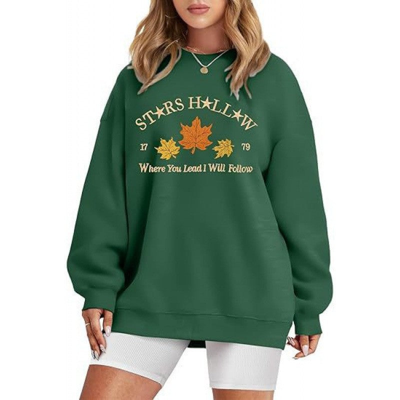 Damen Sweatshirt Weites Design Herbstmotiv Norvielle