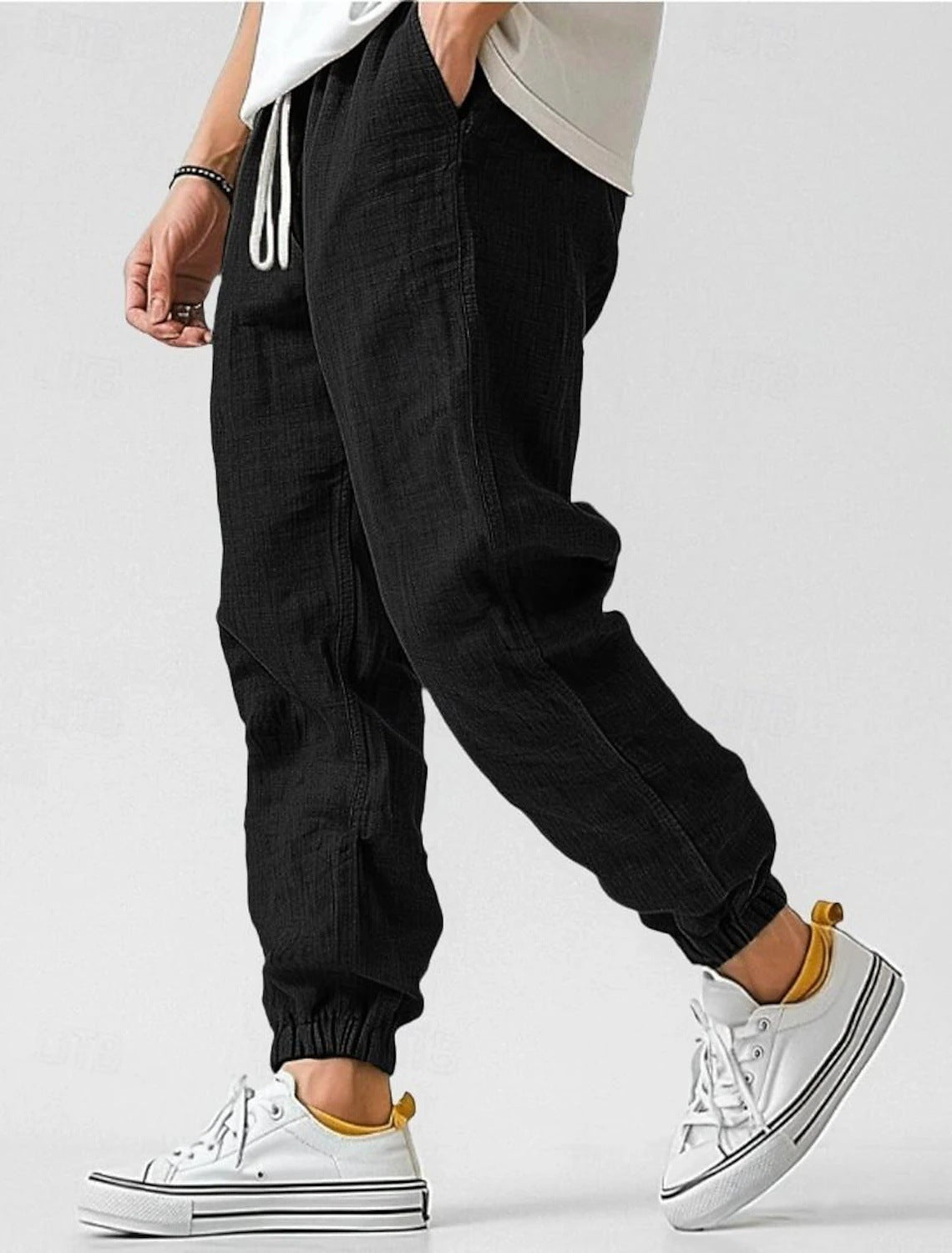 Herren Leinenhose Elastischer Bund Bequem Norvielle
