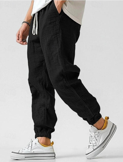 Herren Leinenhose Elastischer Bund Bequem Norvielle