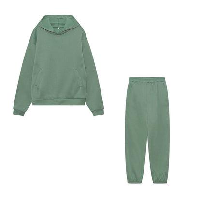 Damen Sportliches Hoodie Jogginghose Set Baumwolle