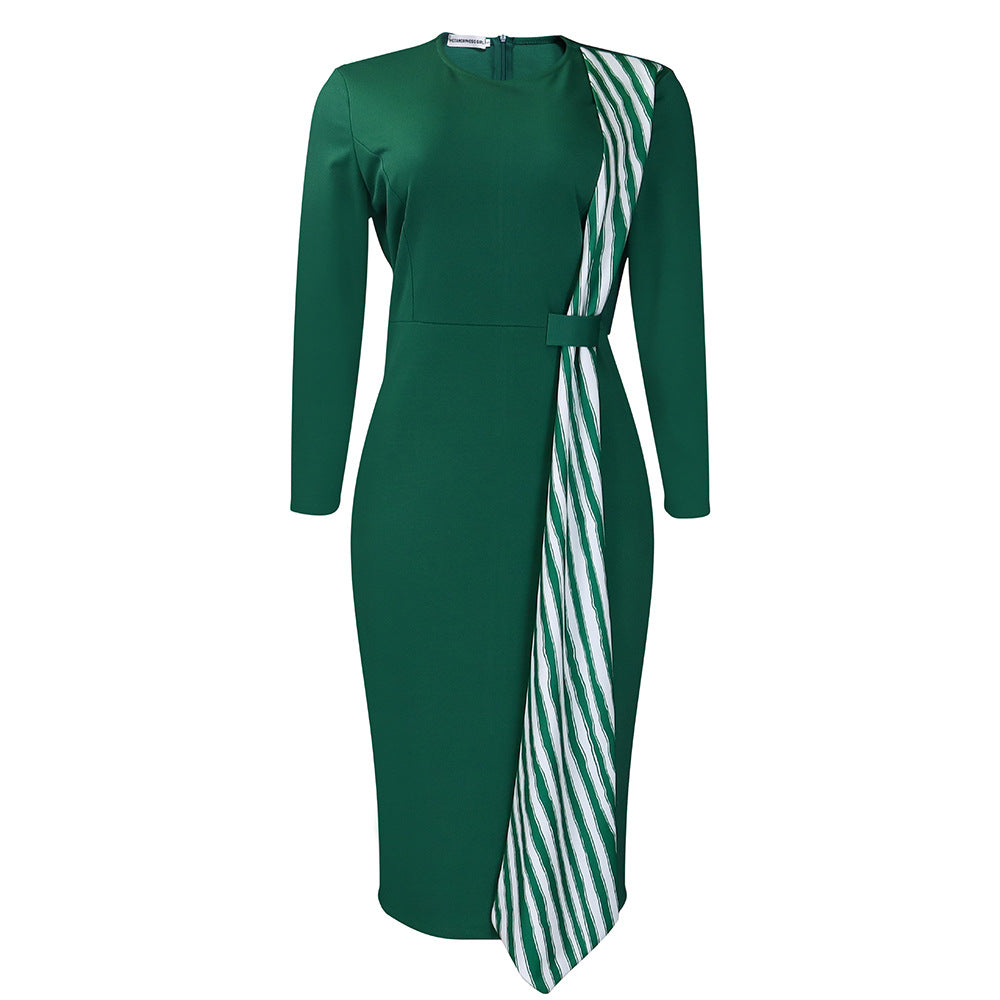 Damen Kleid Asymmetrisch Bindedetail Norvielle