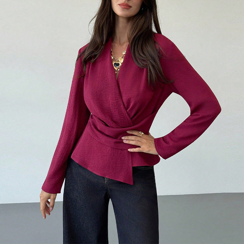 Damen Wickeloberteil Asymmetrischer Saum Norvielle - Norvielle
