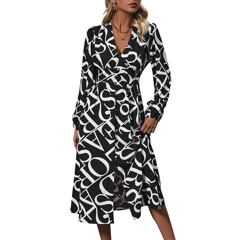 Damen Wickelkleid Grafikprint Eleganter Schnitt Norvielle