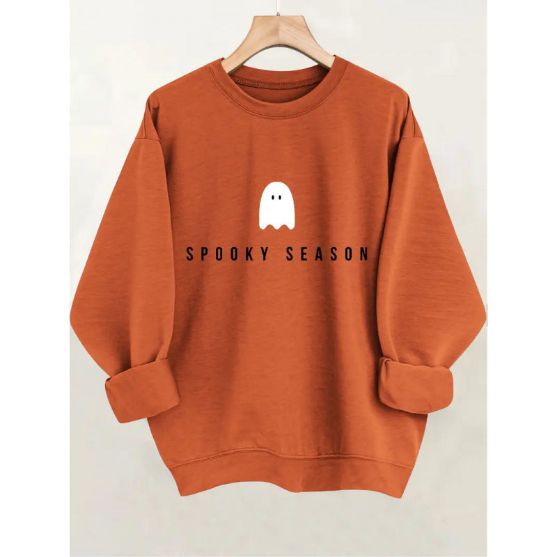 Damen Sweatshirt Weiches Innenfleece Gruselmotiv