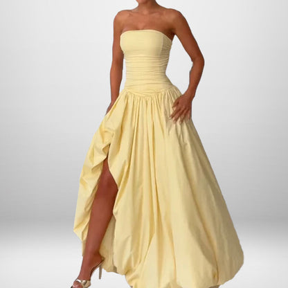 Damen Maxikleid mit Schlitz und Volumenrock Norvielle