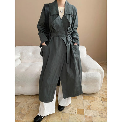 Damen Oversized Trenchcoat mit Taschen und Gürtel Norvielle