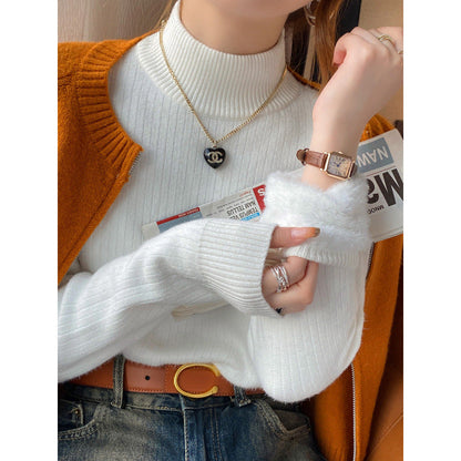 Damen Rollkragenpullover Flauschsaum Norvielle