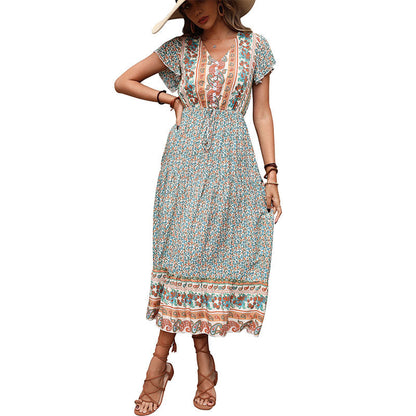 Damen Maxi-Kleid Elastisch Floraletal Norvielle