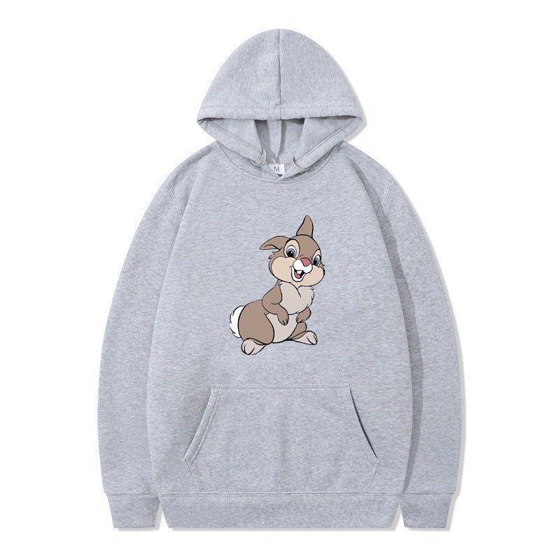 Damen Pullover Kapuzenpullover mit Kängurutasche und Hasen-Design
