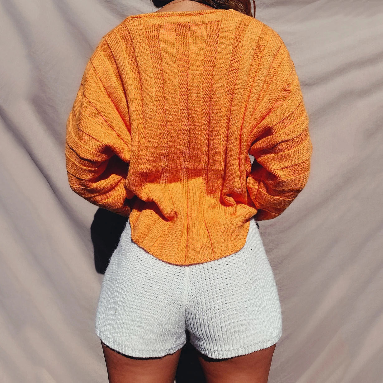 Damen Strickpullover Cropped Längsärmig Norvielle