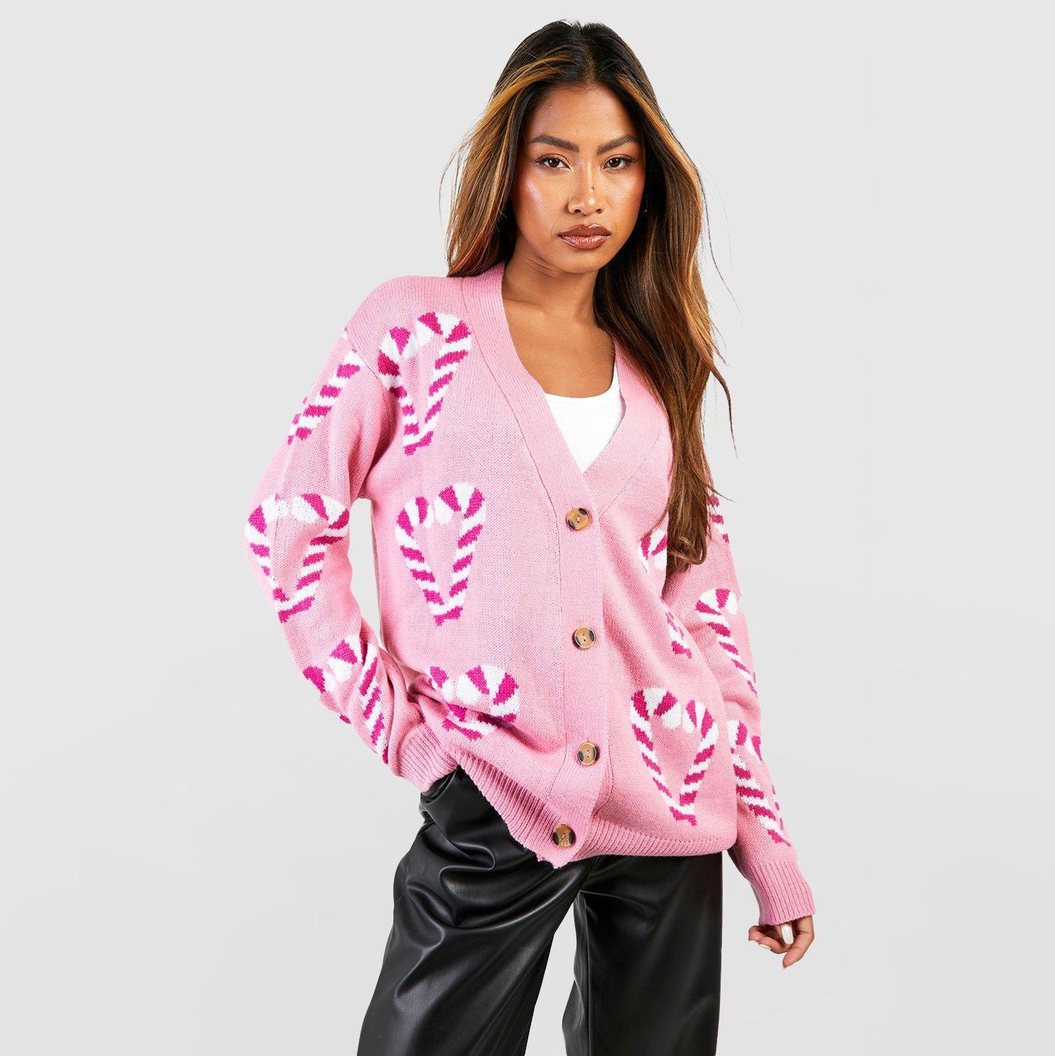 Damen Cardigan Zuckerstangen-Muster Norvielle - Norvielle