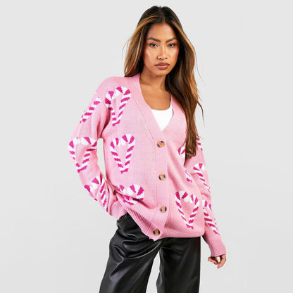 Damen Cardigan Zuckerstangen-Muster Norvielle - Norvielle