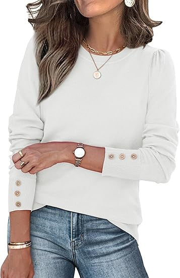 Damen Pullover Lässig Knopfdetails Norvielle