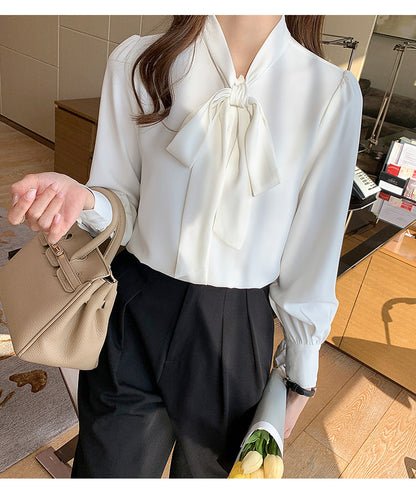 Damen Bluse mit Schleife und Rüschendetails Norvielle - Norvielle