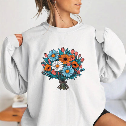 Damen Oversized Sweatshirt Florale Grafik Norvielle