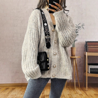 Damen Strickjacke mit Knöpfen Norvielle