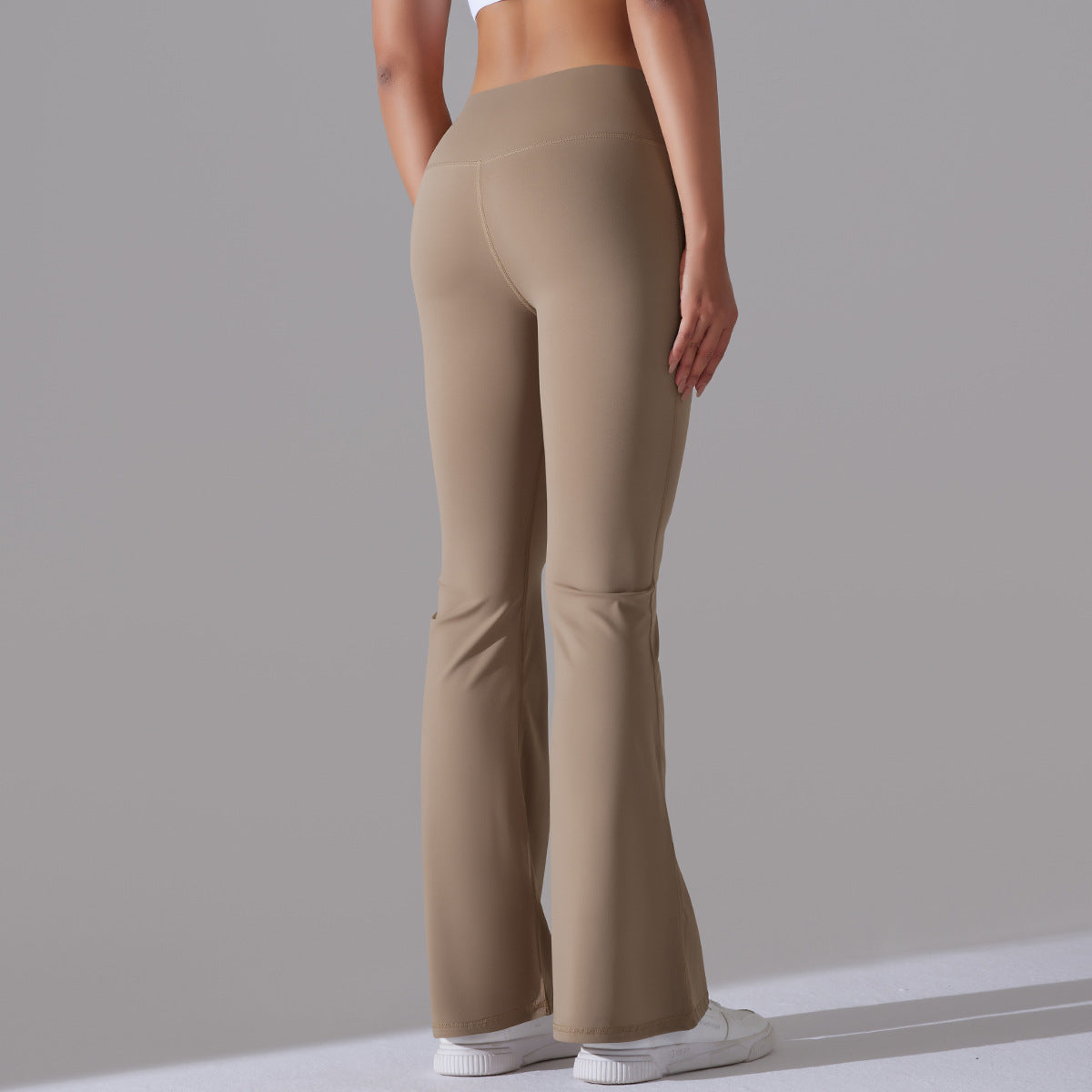 Damen Fitnesshose Flared High-Waist Sportleggings für Training