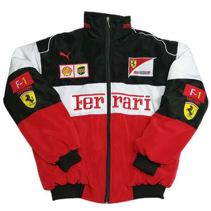 Herren Rennsportjacke Retro-Design mit Logos