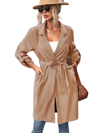 Damen Oversized Trenchcoat mit Taillengürtel Norvielle