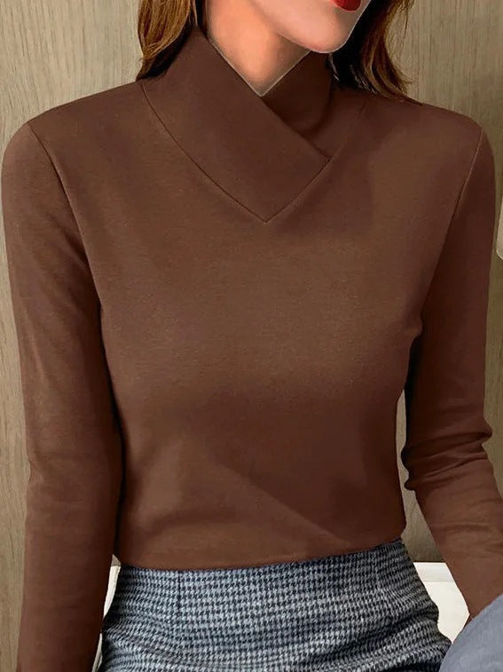 Norvielle Damen Rollkragenpullover Elegantes Design Hocher Kragen