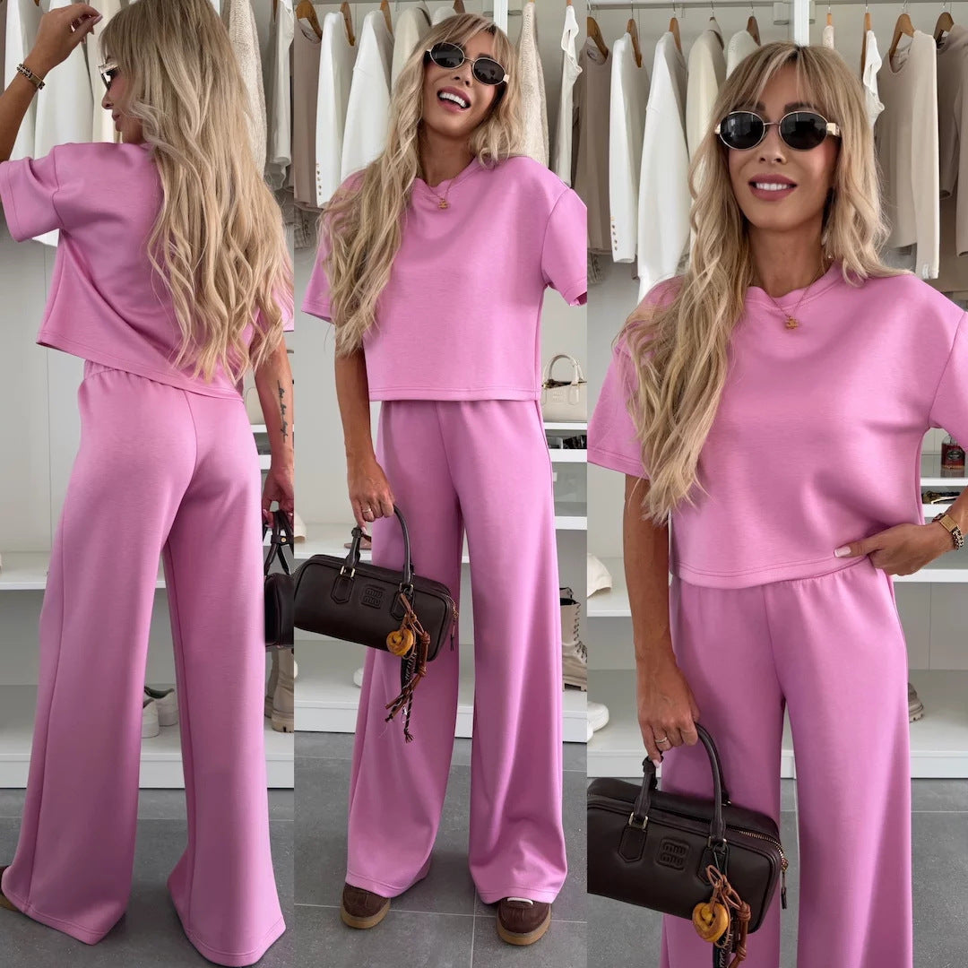 Damen Cropped Oberteil und Hose Set Norvielle