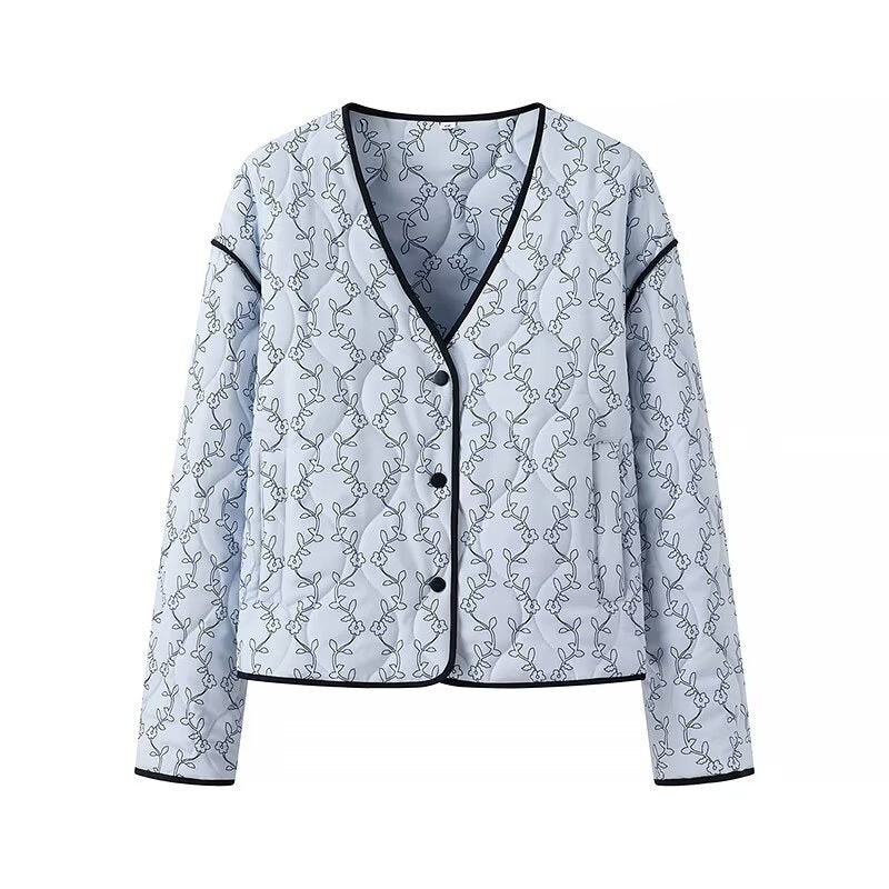 Damen Steppjacke Tailliert Grafisches Muster Norvielle