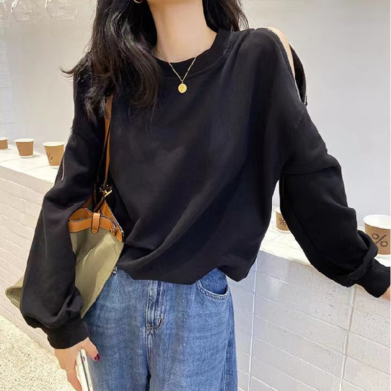 Damen Oversized Pullover Offene Schultern Modern Design